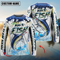 BlueJose Marlin Fishing Skin Dynamic Jump Custom Name & Team Name 3D Shirts