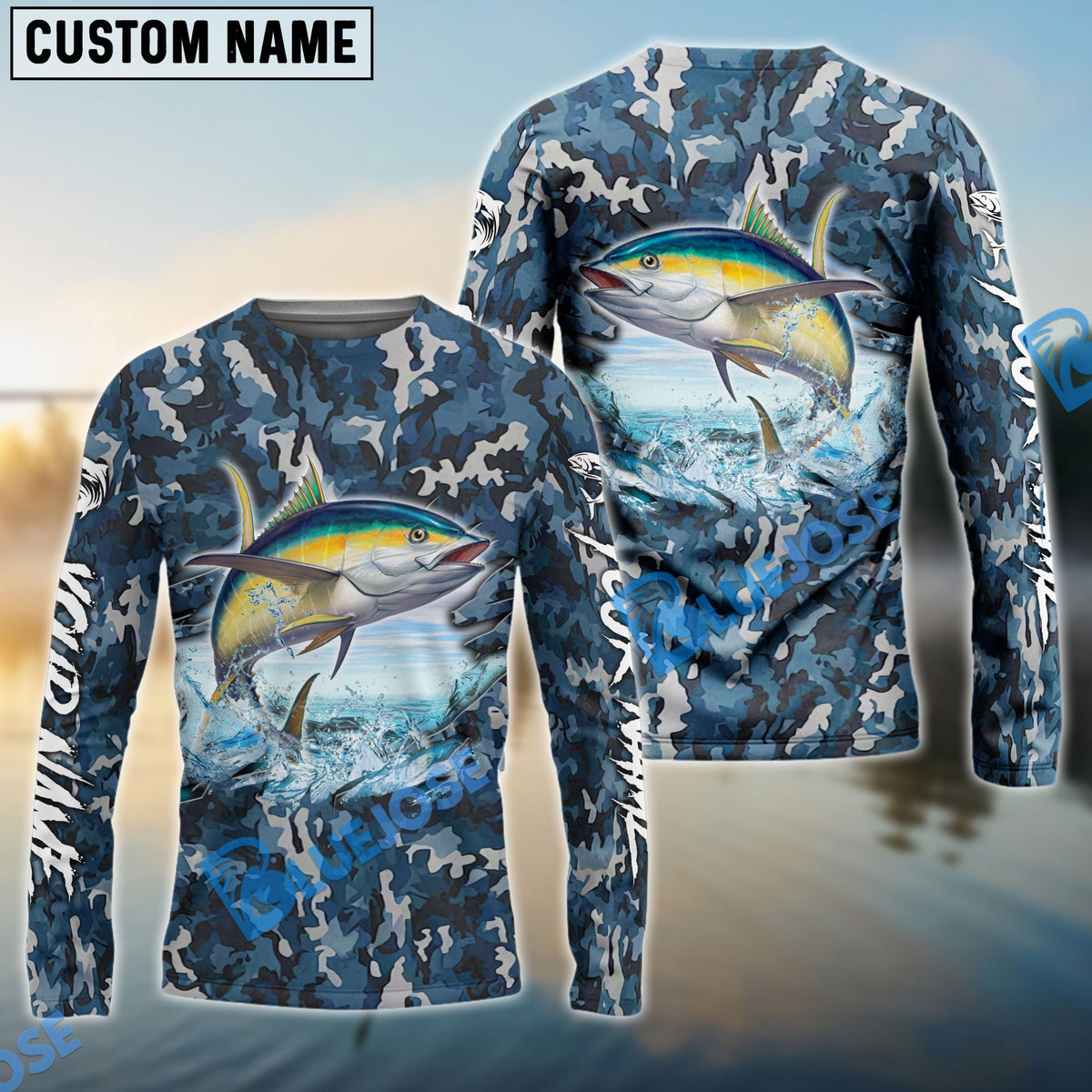 BlueJose Tuna Fishing Camouflage Custom Name Shirts