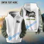 BlueJose Speckled Trout Fishing American Flag Custom Long Sleeve Performance Fishing Shirts, Patriotic