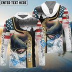BlueJose Catfish Fishing Giant Fish Water Splash American Flag Landscape Custom Name & Team Name 3D Shirts
