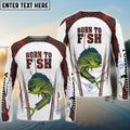 BlueJose "Born To Fish" Mahi Mahi Fishing Red Camo Custom Name Shirt