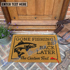 BlueJose Gone Fishing Be Back Later Salmon Fishing Custom Name Coir Doormat