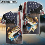 BlueJose Walleye Fishing American Flag Fishing Long Sleeves