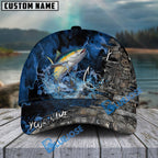 BlueJose Fishing Splash Water Hook Jacket Camo Personalized Name Classic 3D Cap Personalized Cap (13 Breeds)