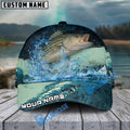 BlueJose Personalized Striped Bass Fishing Aqua Strike Classic Cap