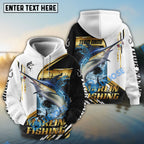 BlueJose Marlin Fishing Hook Graphic & Jumping Fish Art Custom Name & Team Name 3D Shirts
