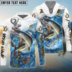 BlueJose Musky Fishing Anchor Ocean Splash Design Name & Team Name 3D Shirts
