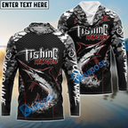 BlueJose Marlin Fishing Aggressive Red Splash Camo Pattern Sport Custom Name & Team Name 3D Shirts