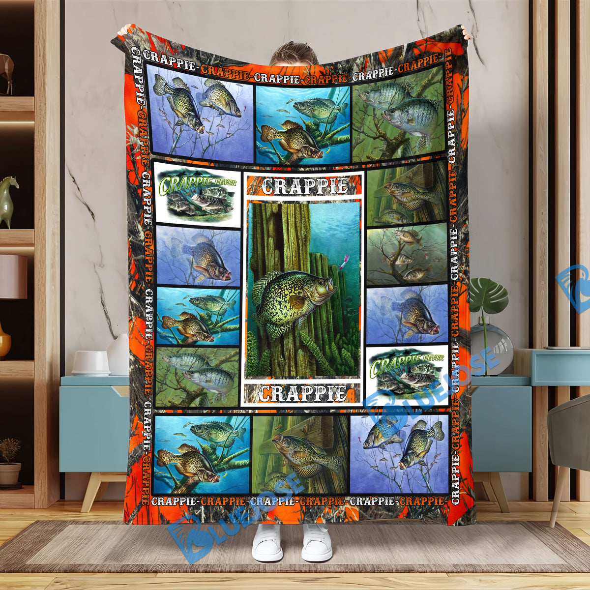 BlueJose Crappie Crappie Fishing Blanket
