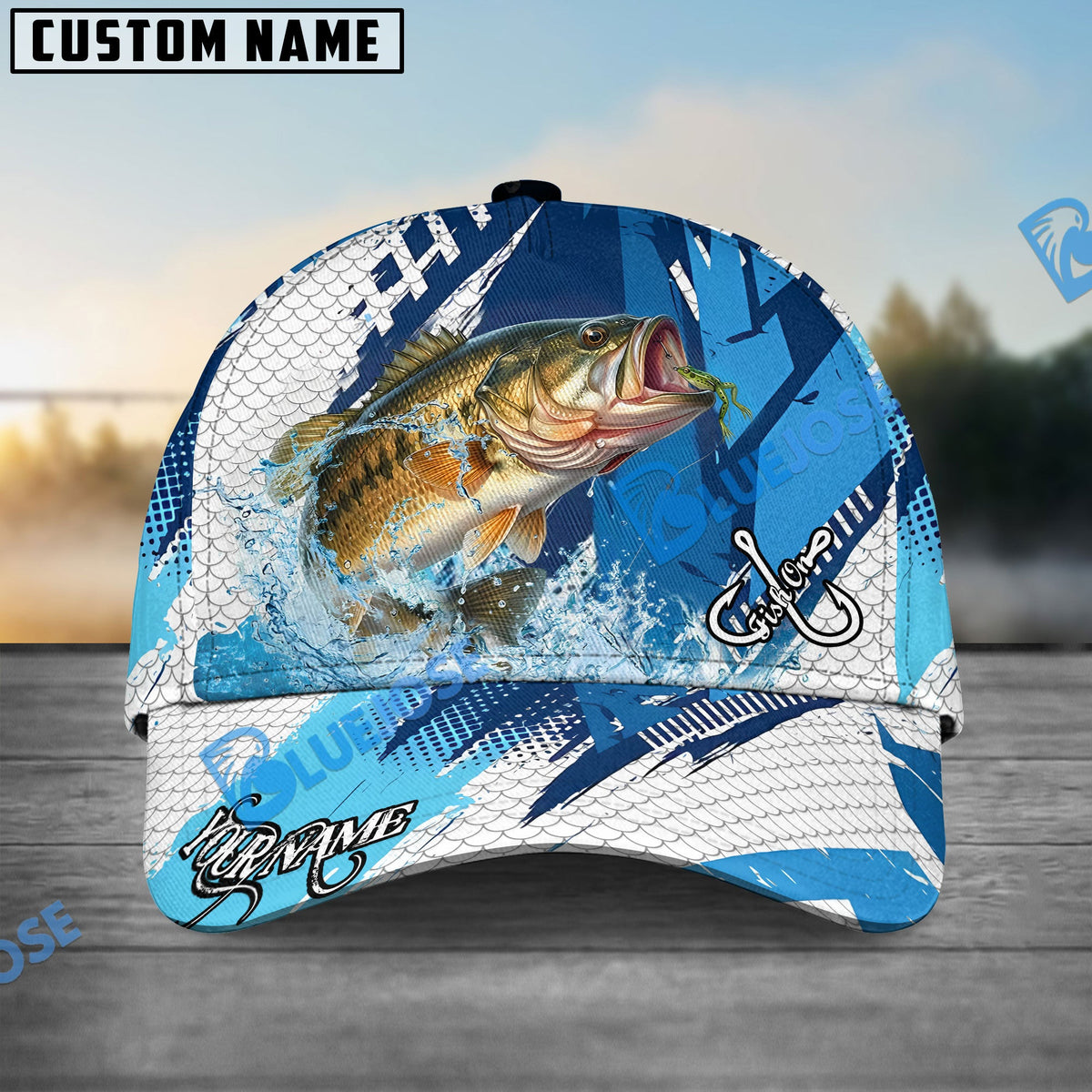 BlueJose Fishing Technical Fish Scale Personalized Cap (13 Breeds)