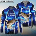 BlueJose Walleye Fishing Blue Galaxy Custom Long Sleeves