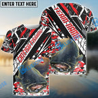 BlueJose Catfish Fishing Red Grunge Camo Custom Name & Team Name 3D Shirts