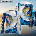 BlueJose Walleye Fishing Blue Wave Dynamic Sport Design Custom Name & Team Name 3D Shirts