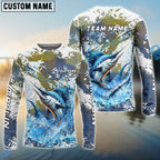 BlueJose Marlin Fishing Hooked On Victory Custom Name & Team Name 3D Shirts