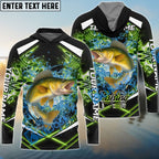 BlueJose Walleye Fishing Green Happy Hook Design Name & Team Name 3D Shirts