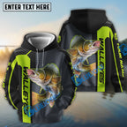 BlueJose Personalized Walleye Fishing Green Line Sport Jersey Fishing Shirts