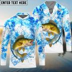 BlueJose Walleye Fishing Blue Sea Catching Design Name & Team Name 3D Shirts