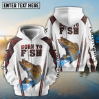 BlueJose "Born To Fish" Walleye Fishing Red Camo Custom Name Shirt