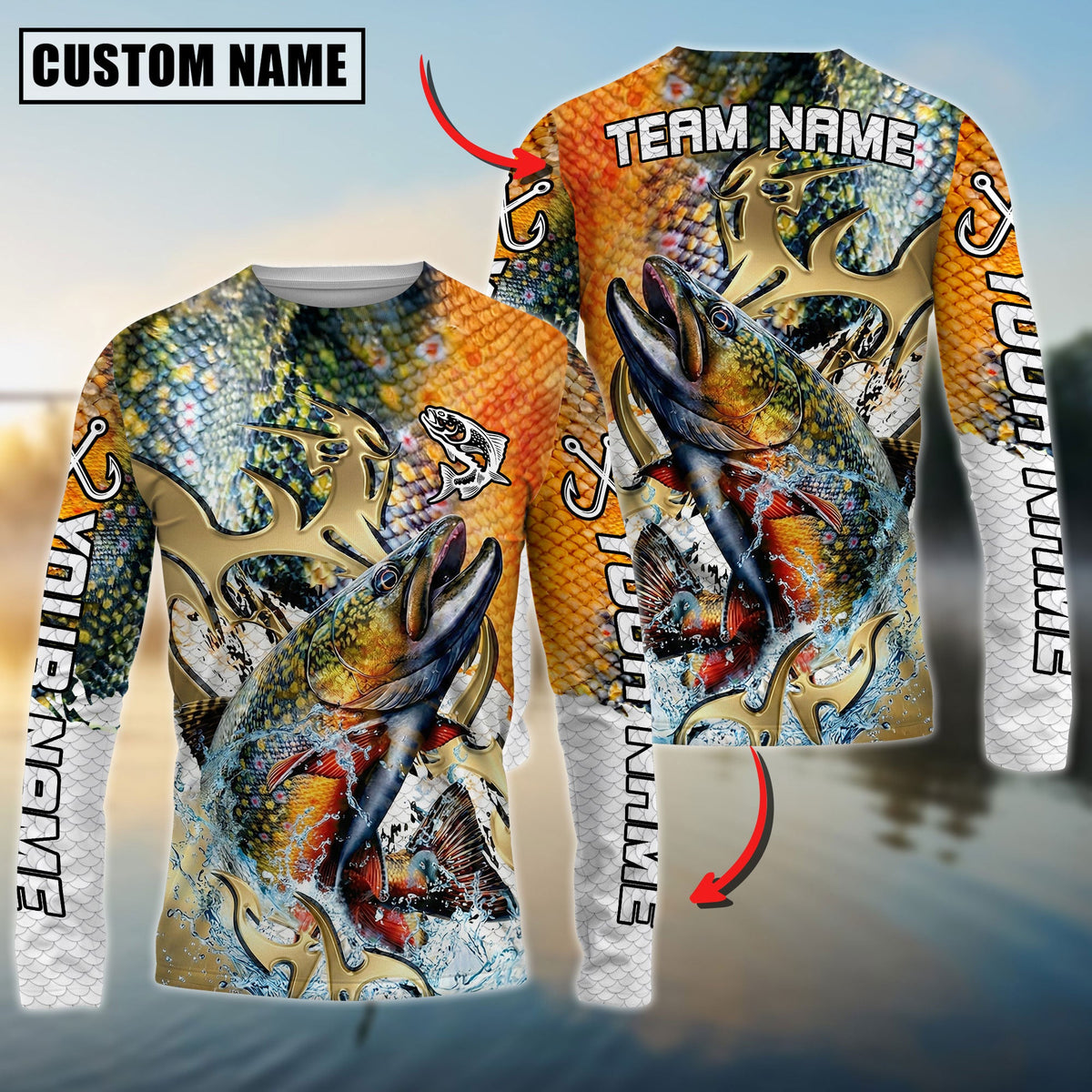 BlueJose Trout Fishing Trophy Power Splash Art Custom Name & Team Name 3D Shirts