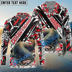 BlueJose Catfish Fishing Red Grunge Camo Custom Name & Team Name 3D Shirts