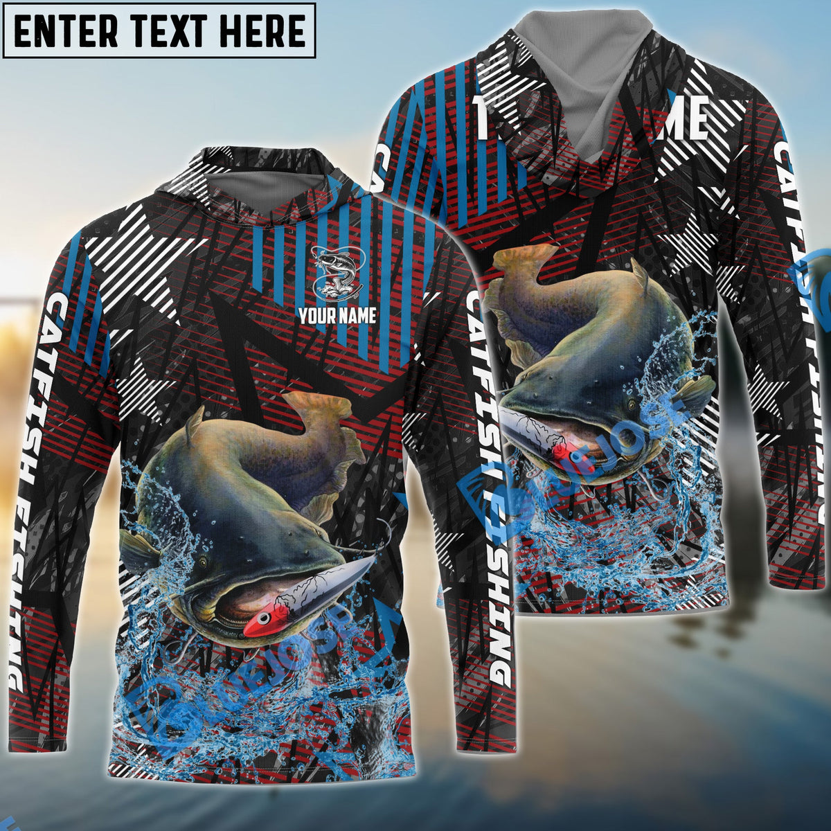 BlueJose Catfish Fishing Rising Star Custom Name & Team Name 3D Shirts
