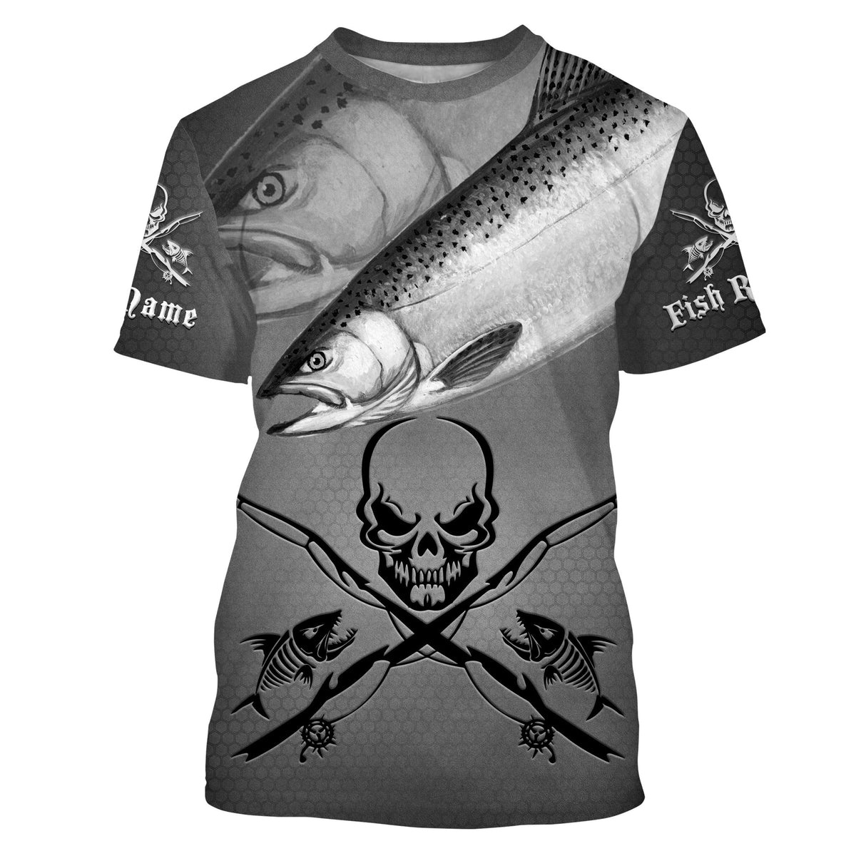 BlueJose Halloween Chinook Salmon Fish Reaper Custom Long Sleeve