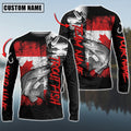 BlueJose Trout Fishing Black Canada Flag Sport Custom Name & Team Name 3D Shirts