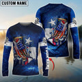 BlueJose Texas Flag Bass Fishing Galaxy Customize Name 3D Shirts