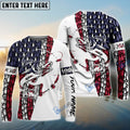 BlueJose Walleye Fishing Angler American Flag Customize Name All Over Printed   Shirts