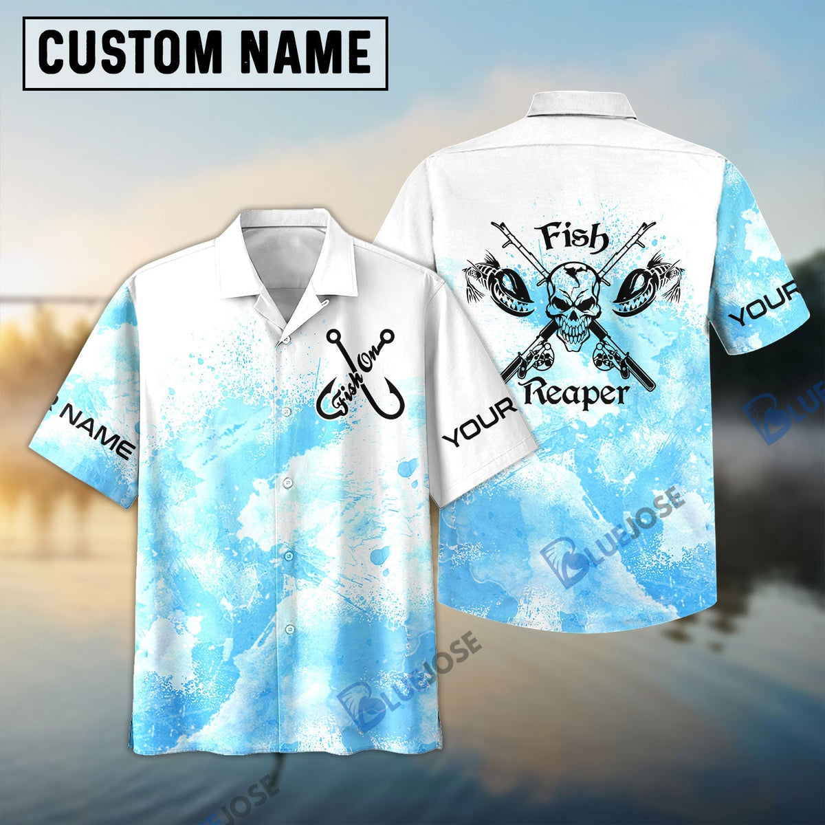 BlueJose Fish On Fish Reaper Custom Name 3D Shirt