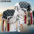 BlueJose Chinook King Salmon American Flag Custom Long Sleeve Fishing Shirts, Patriotic Fishing Gifts