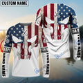 BlueJose American Flag Fishing Skull Fish Reaper Custom Long Sleeve Shirts , Personalized Patriotic Fishing Gifts