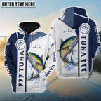BlueJose Personalized Tuna Fishing 3D Hoodie