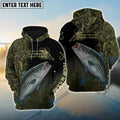 BlueJose Custom Striped Bass Fishing Camouflage Personalized Name 3D Hoodie