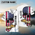 BlueJose Walleye Fishing American Flag Fish Reaper Custom Name 3D Shirt