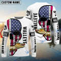 BlueJose Walleye Fishing American Flag Fish Reaper Custom Name 3D Shirts
