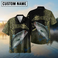 BlueJose Custom Striped Bass Fishing Camouflage Personalized Name 3D Shirt