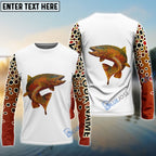 BlueJose Brown Trout Fishing Shirts White Trout Scales Fishing Jerseys