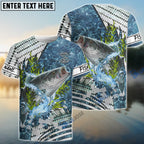 BlueJose Striped Bass Fishing Custom Scales Water Camo Fishing Shirt | Long Sleeve, Long Sleeve Hooded