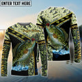 BlueJose Crappie Fishing Green Custom Name Long Sleeve, Long Sleeve Hooded