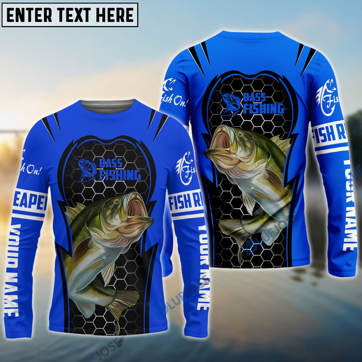 BlueJose Largemouth Bass Fishing Custom Name Fishing Shirt