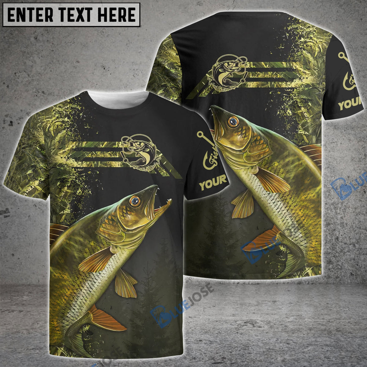 BlueJose Custom Walleye Fishing Camouflage Shirt