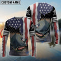 BlueJose Flathead Catfish Fishing American Flag Personalized Long Sleeve Performance Fishing Tournament Shirts
