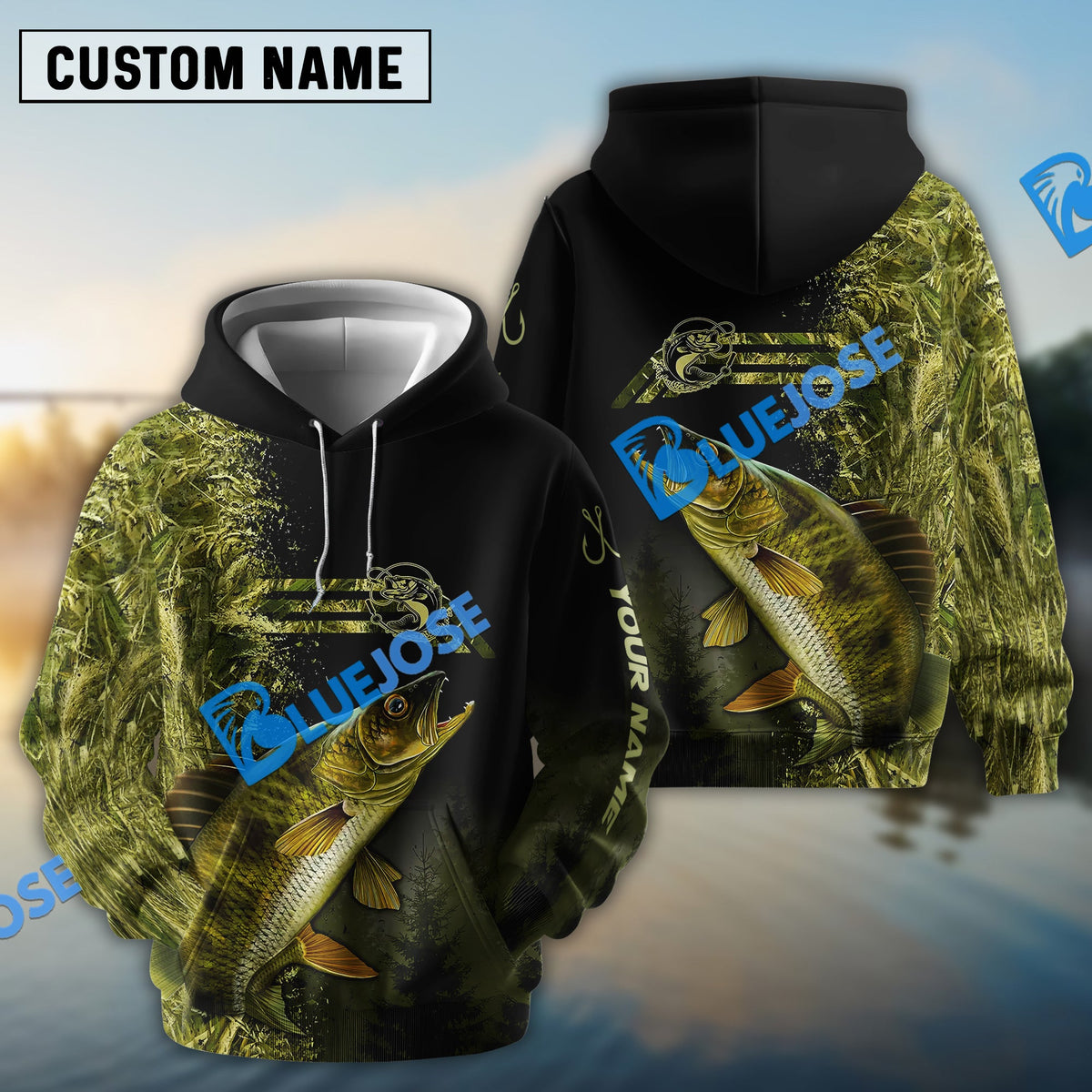 BlueJose Custom Walleye Fishing Camouflage Personalized Walleye 3D Shirts
