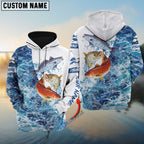 BlueJose Inshore Slam Redfish, Trout, Snook Customize Name 3D Shirts