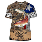 BlueJose Texas Slam Flag Fishing Custom Name 3D Shirts
