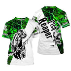 BlueJose Halloween Fish Reaper Green Camo Custom Name Long Sleeve