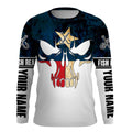 BlueJose Texas Flag Fishing Skull Fish Reaper Custom Name 3D Shirts