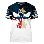 BlueJose Texas Flag Fishing Skull Fish Reaper Custom Name 3D Shirts