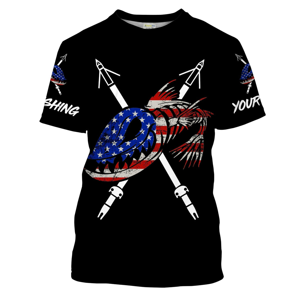 BlueJose Bowfishing American Flag Custom Long Sleeve Fishing Shirts